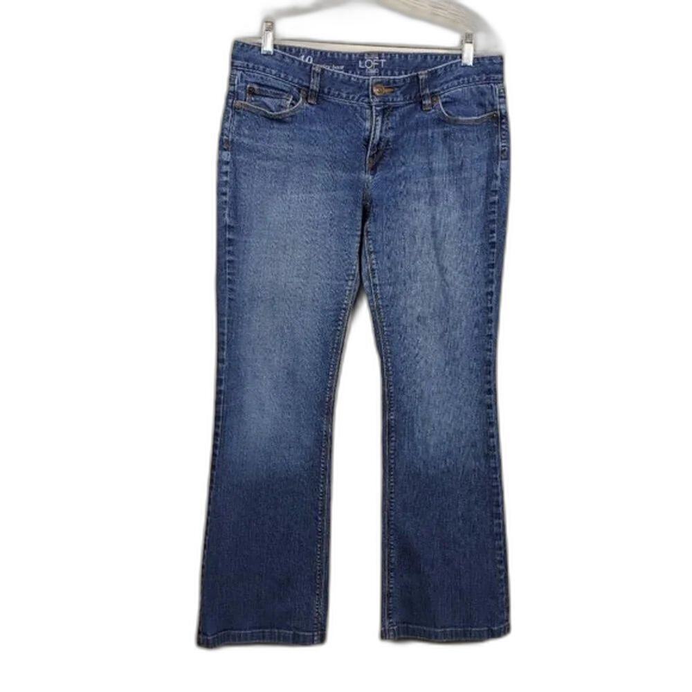 LOFT Curvy Bootcut Jeans Women Size 10 Mid Wash Blue Denim Stretch Five Pocket